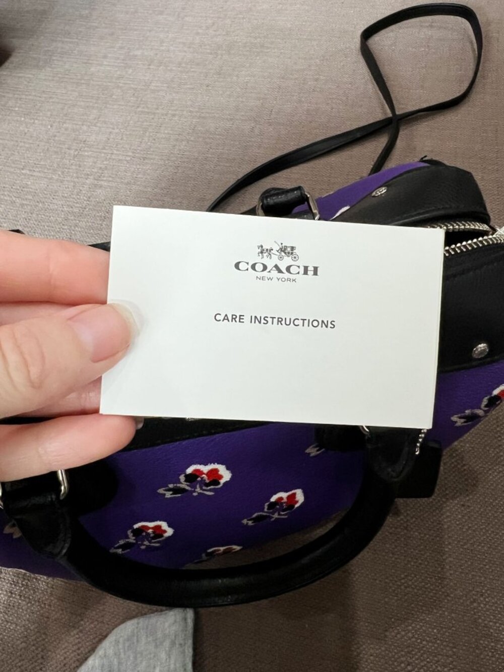 NWOT COACH Mini Bennett Crossbody Satchel Bag Purse Purple Leather Bramble Rose - Picture 11 of 12